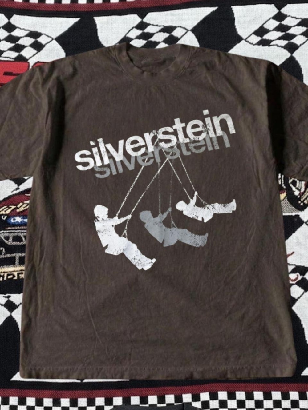 Gildan Brown Silverstein Graphic Tee - Brown & White Print